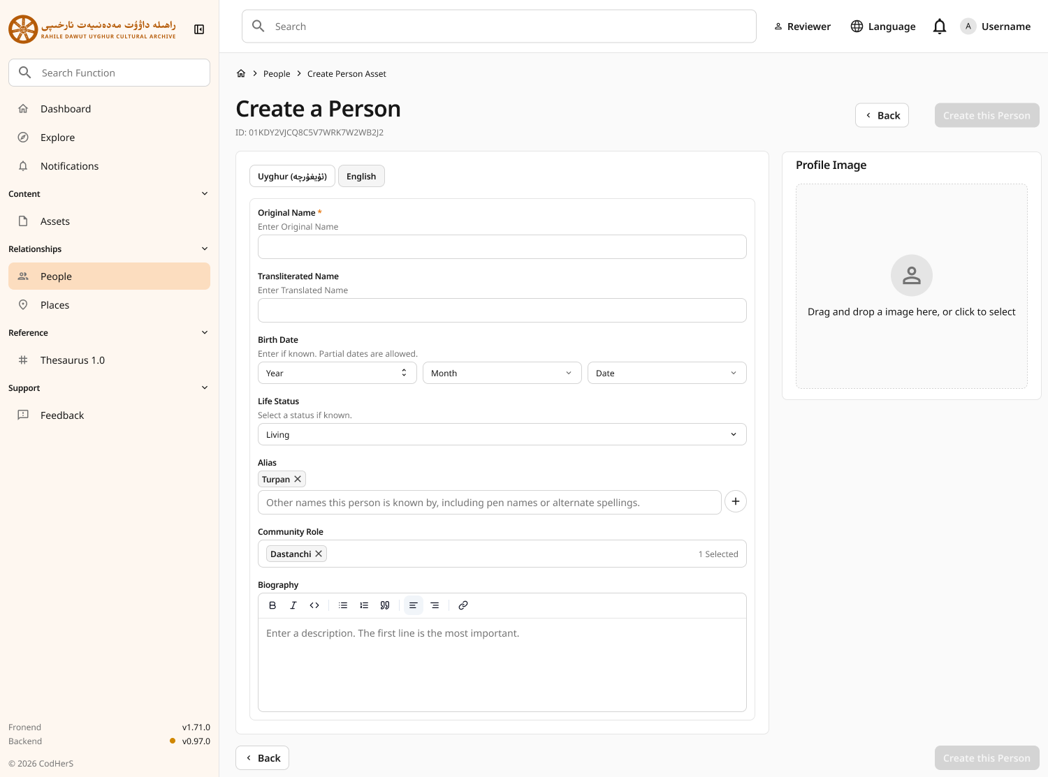 Create a Person Page